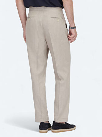 Vizon Dokuma Carrot Fit Casual Pamuk Karışımlı Pantolon