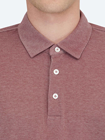 Kırmızı Polo Yaka Pamuk Karışımlı T-Shirt