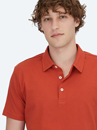 Tarçın Polo Yaka Pamuk Karışımlı T-Shirt