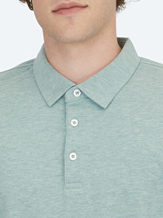 Yeşil Polo Yaka Pamuk Karışımlı T-Shirt