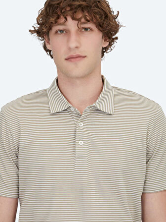 Açık Kahve Polo Yaka %100 Pamuk T-Shirt