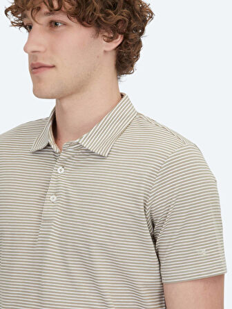 Açık Kahve Polo Yaka %100 Pamuk T-Shirt