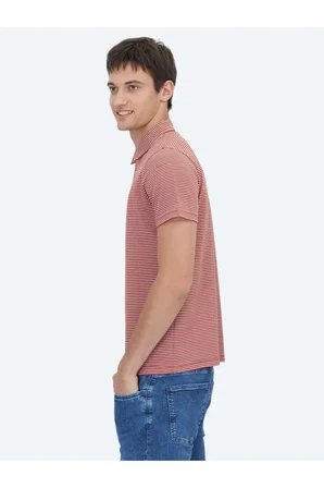 Kiremit Polo Yaka %100 Pamuk T-Shirt