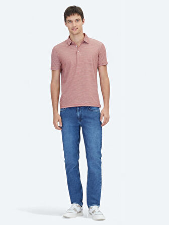 Kiremit Polo Yaka %100 Pamuk T-Shirt