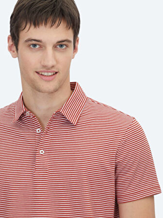 Kiremit Polo Yaka %100 Pamuk T-Shirt