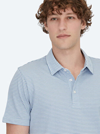 Mavi Polo Yaka %100 Pamuk T-Shirt