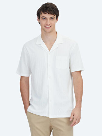 Beyaz Düz Regular Fit Casual %100 Pamuk Gömlek