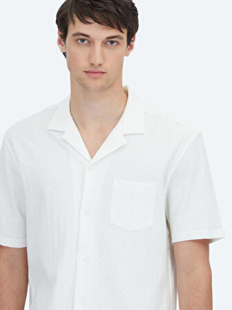 Beyaz Düz Regular Fit Casual %100 Pamuk Gömlek