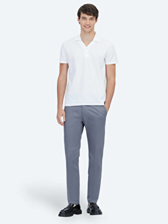 Beyaz Polo Yaka %100 Pamuk T-Shirt