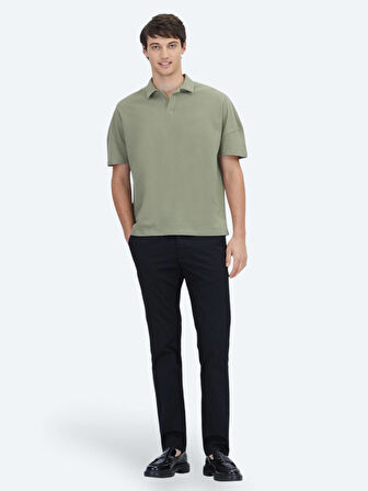 Yeşil Polo Yaka %100 Pamuk T-Shirt