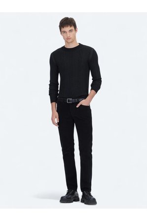 Siyah Fitilli Dokuma Slim Fit Kadife Casual Pamuk Karışımlı Pantolon
