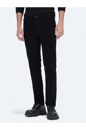 Siyah Fitilli Dokuma Slim Fit Kadife Casual Pamuk Karışımlı Pantolon