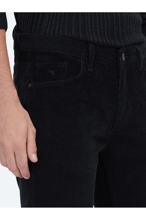 Siyah Fitilli Dokuma Slim Fit Kadife Casual Pamuk Karışımlı Pantolon
