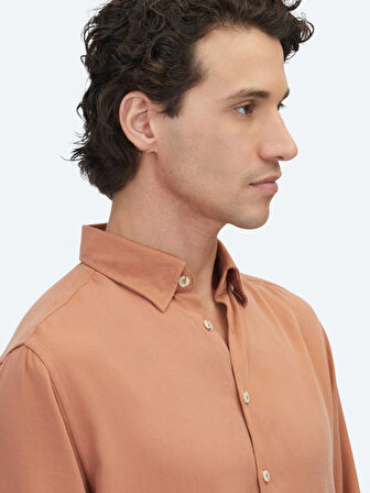 Kiremit Regular Fit Dokuma Casual Gömlek