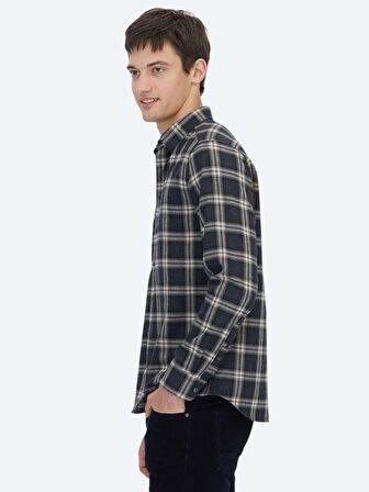 Antrasit Regular Fit Dokuma Casual Pamuk Karışımlı Gömlek