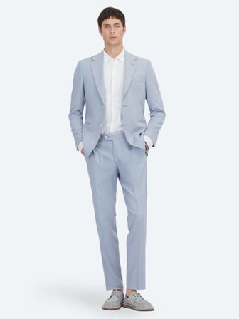 Mavi Düz Modern Fit Takım Elbise