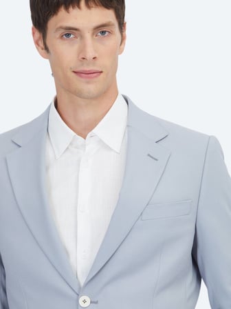 Mavi Düz Modern Fit Takım Elbise