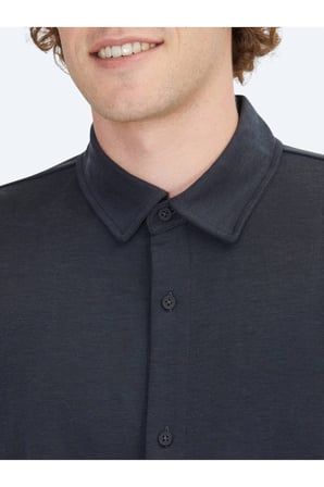 Siyah Düz Regular Fit Casual Gömlek