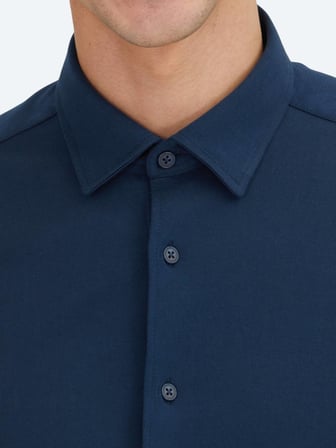 Lacivert Düz Regular Fit Dokuma Casual %100 Pamuk Gömlek