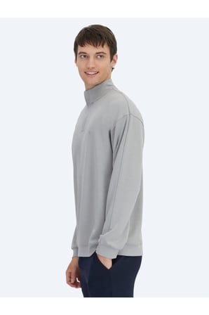 Gri Dik Yaka Sweatshırt