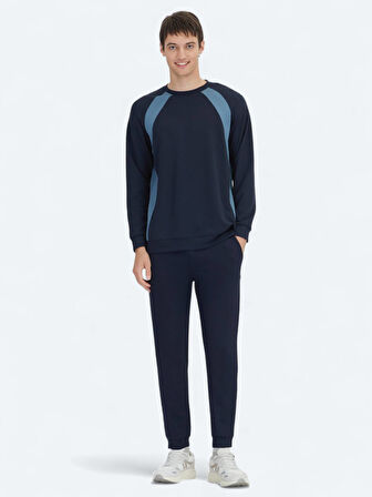 Lacivert Bisiklet Yaka Sweatshırt