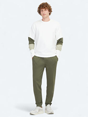 Ekru Bisiklet Yaka Sweatshırt