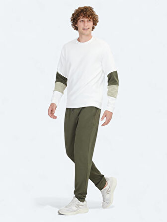 Ekru Bisiklet Yaka Sweatshırt