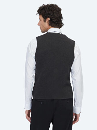 Antrasit Regular Fit Casual Örme Triko Yelek