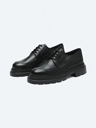 Siyah Deri Smart Casual Ayakkabı