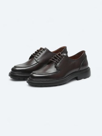 Kahverengi Deri Smart Casual Ayakkabı