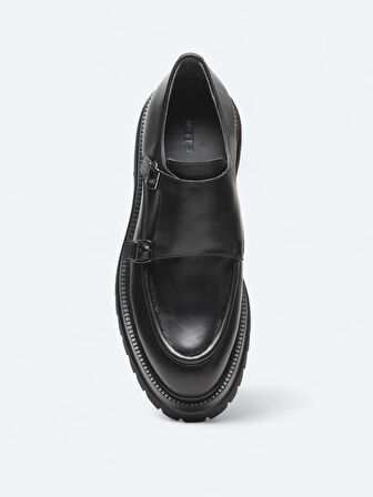Siyah Deri Smart Casual Ayakkabı