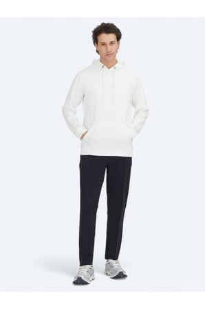 Ekru Kapüşonlu Sweatshırt