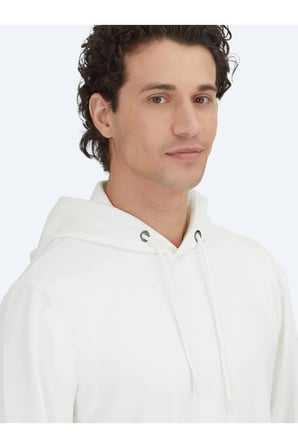 Ekru Kapüşonlu Sweatshırt