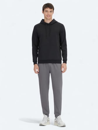 Siyah Kapüşonlu Sweatshırt