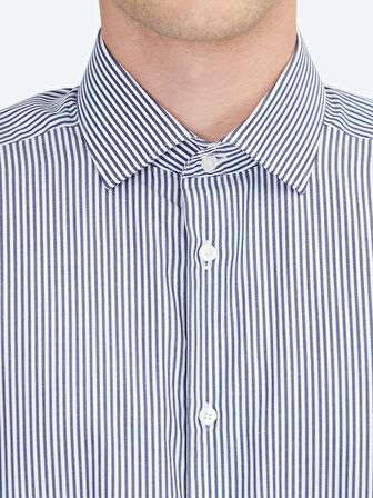 Beyaz Regular Fit Dokuma Klasik %100 Pamuk Gömlek