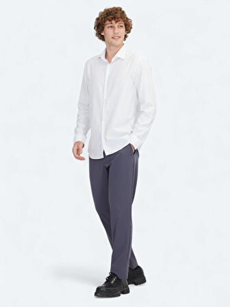 Mavi Regular Fit Dokuma Klasik %100 Pamuk Gömlek