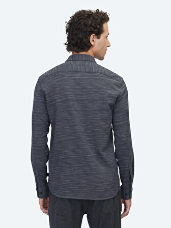 Antrasit Regular Fit Dokuma Casual Pamuk Karışımlı Gömlek