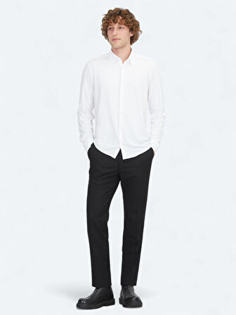 Beyaz Regular Fit Casual Gömlek