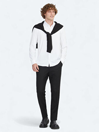 Beyaz Regular Fit Casual Gömlek