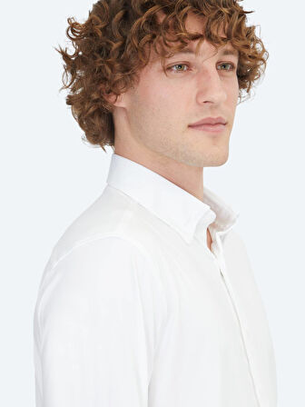 Beyaz Regular Fit Casual Gömlek