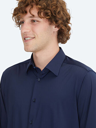 Lacivert Regular Fit Casual Gömlek