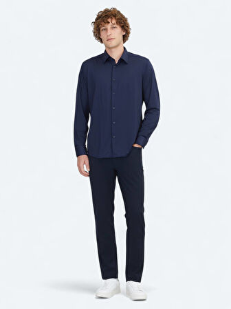 Lacivert Regular Fit Casual Gömlek