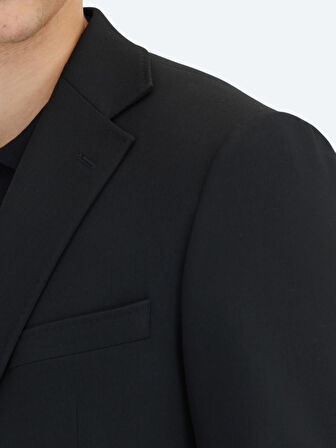 Siyah Çizgili Modern Fit Takım Elbise