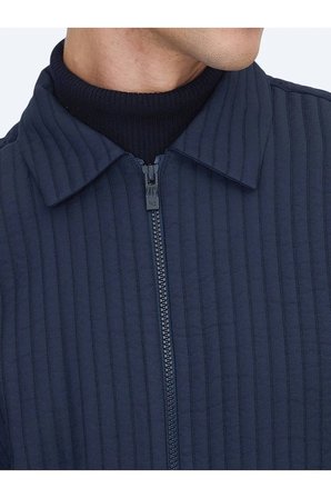 Lacivert Regular Fit Dokuma Overshırt