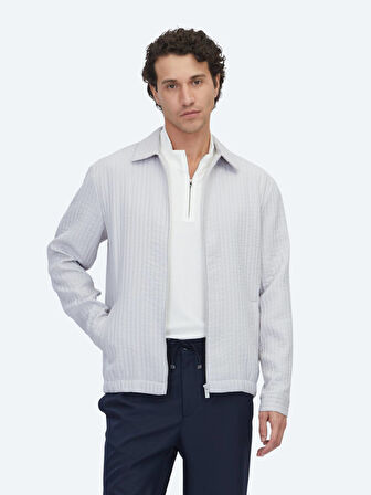 Gri Regular Fit Dokuma Overshırt