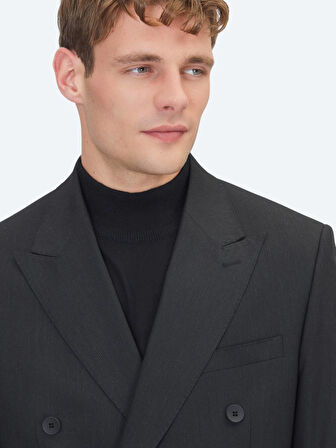 Siyah Mikro Modern Fit Takım Elbise