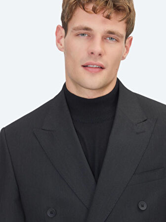 Siyah Mikro Modern Fit Takım Elbise