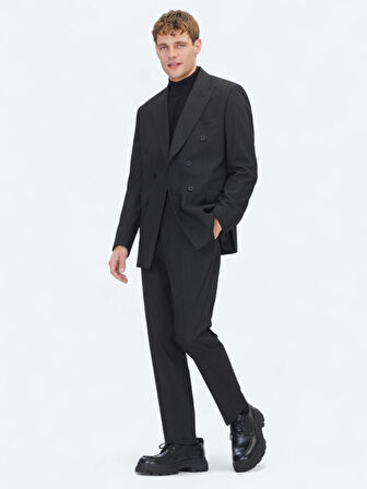 Siyah Mikro Modern Fit Takım Elbise