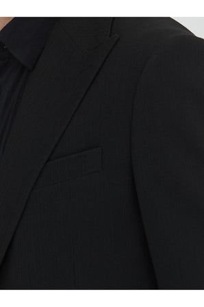 Siyah Çizgili Modern Fit Ceket