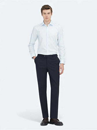 Beyaz Düz Slim Fit Dokuma Klasik %100 Pamuk Gömlek